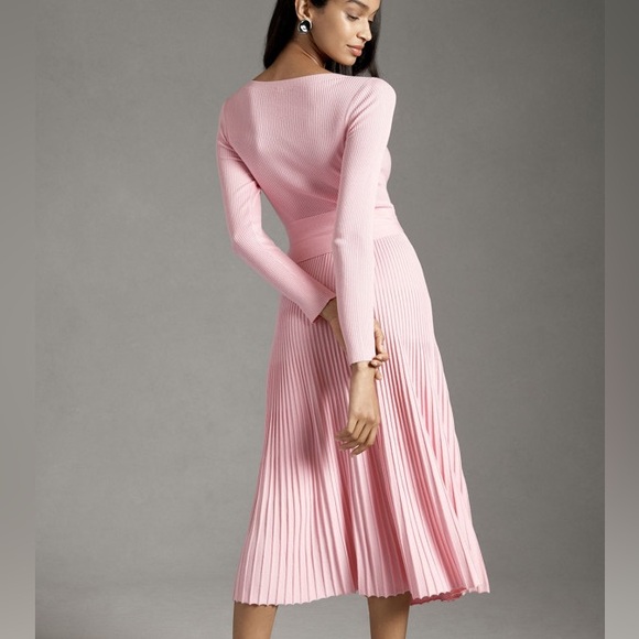 By Anthropologie Long-Sleeve Ribbed Sweater Midi Dress - Picture 2 of 7